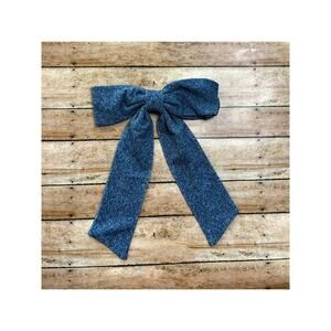 Posh Peanut Indigo Denim Bamboo Luxe Clip Bow